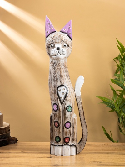 Сувенир «Кошка», 60×12×6.5 см, дерево