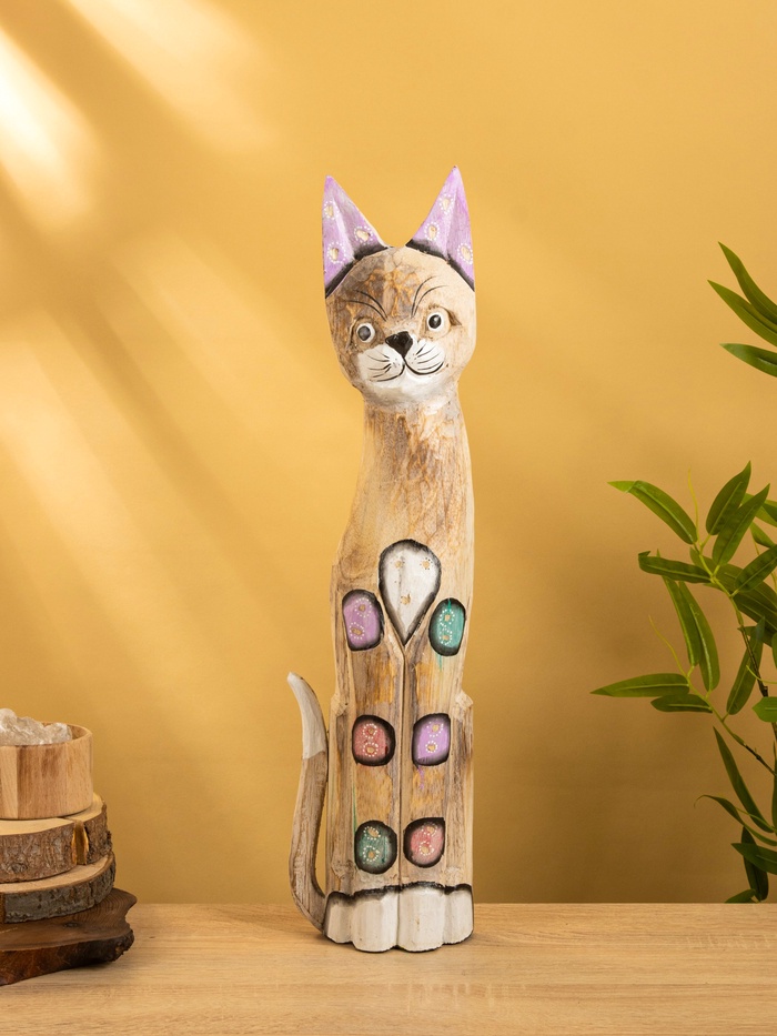Сувенир «Кошка», 60×12×6.5 см, дерево - Фото 1