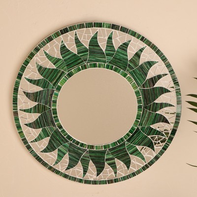 Панно зеркальное «Бежевое солнце», 40×1×40 см