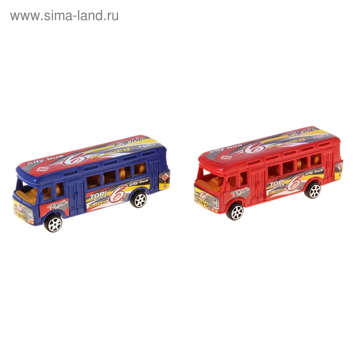 Автобус инерционный, цвета МИКС - Фото 1