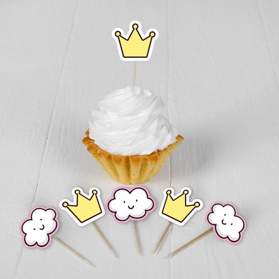 Набор для украшения праздника «Принцесса», наклейки, 12 шпажек