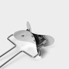 Ролик для вырезания кругов из теста Доляна, d=8 см, серебристый - Фото 3