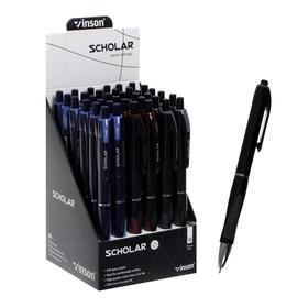 Ручка шариковая Vinson, автоматическая, синий стержень, узел 0.5 мм, резиновый упор, МИКС