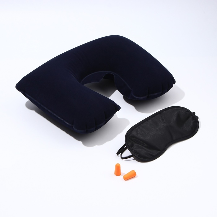 Набор туристический: подушка для шеи, маска для сна, беруши - фото 1911163529
