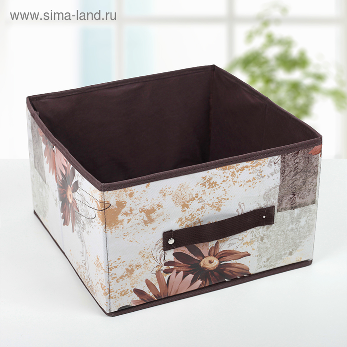 Короб стеллажный для хранения «Астра», 29×29×18 см, цвет коричневый - Фото 1