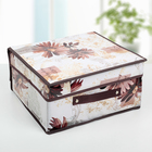 Короб стеллажный для хранения с крышкой «Астра», 30×28×15 см, цвет коричневый - Фото 1