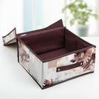 Короб стеллажный для хранения с крышкой «Астра», 30×28×15 см, цвет коричневый - Фото 2