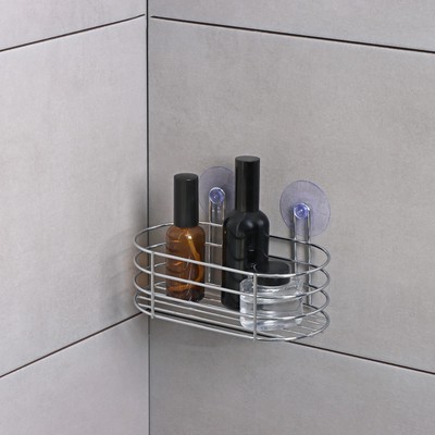 Полка для ванной Доляна, на присосках, 20×10×10 см, хромированная