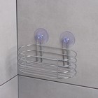 Полка для ванной Доляна, на присосках, 20×10×10 см, хромированная - Фото 2