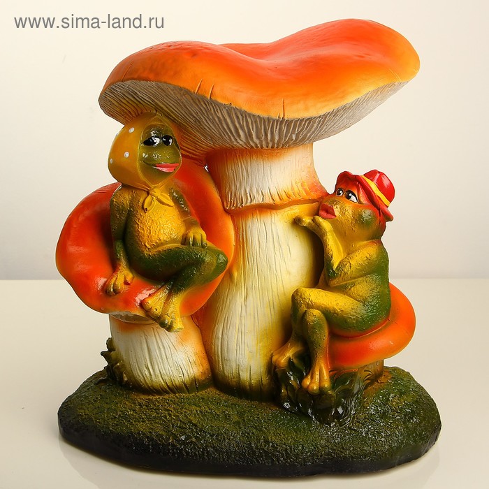 Садовая фигура "Лягушки под грибом" 45см - Фото 1