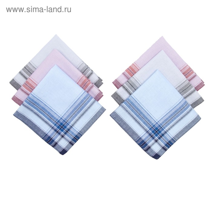 Набор мужских носовых платков Etteggy, 40х40 см- 6шт, жаккард ситец - Фото 1