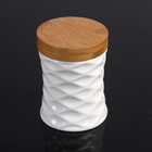 Набор банок керамических для сыпучих продуктов на деревянной подставке «Эстет. Гнездо», 4 предмета: 150 мл, 600 мл - Фото 3
