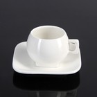 Набор керамический кофейный "Эстет", 12 предметов: 6 чашек d=8 см 70 мл, 6 блюдец 10,4х10,4 см, на деревянной подставке - Фото 3