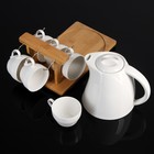 Набор чайный «Эстет» на деревянной подставке, 7 предметов: чайник, 2 л, 6 чашек, 210 мл - Фото 2