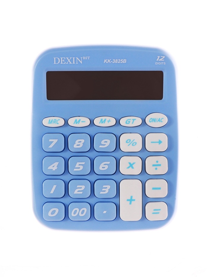 Калькулятор настольный 12-разрядный КК-3825 В, голубой - Фото 1