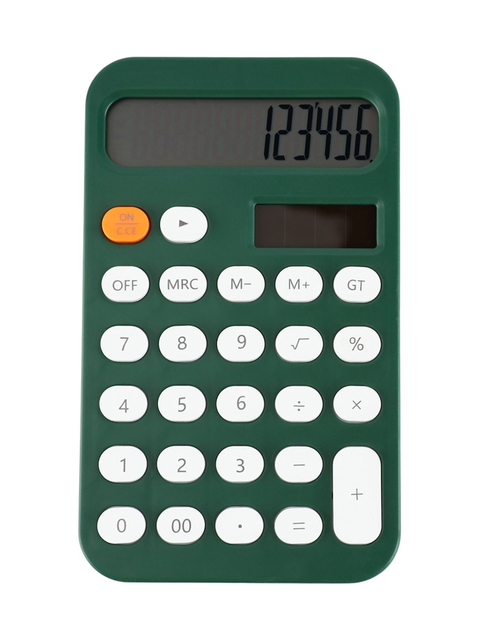 Калькулятор настольный 12-разрядный КК-968, зелёный - Фото 1