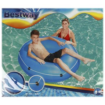 Круг для плавания Bestway, надувной, d=119 см, от 12 лет, с тросом, МИКС, 36120
