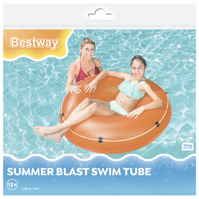 Круг для плавания Bestway, надувной, d=119 см, от 12 лет, с тросом, МИКС, 36120