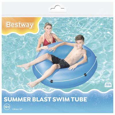 Круг для плавания Bestway, надувной, d=119 см, от 12 лет, с тросом, МИКС, 36120