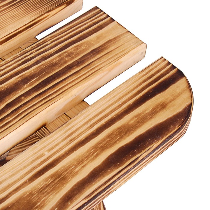 Лавка деревянная "Деревенская" 100 х 30 х 42 см, обожжённая и лакированная, для дачи и бани - фото 1906905780