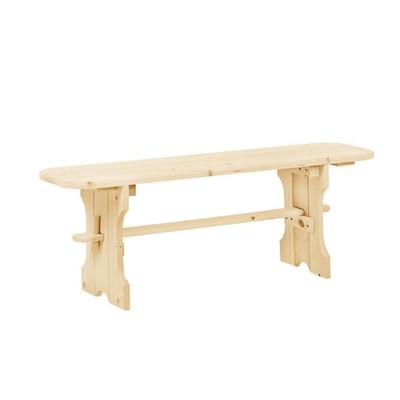 Лавка деревянная с фигурными ножками из сосны "Добропаровъ" 100х27х42 см, нагрузка до 160 кг