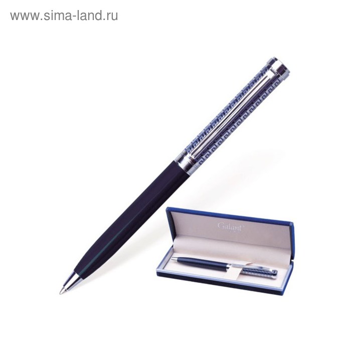 Ручка шариковая подарочная поворотная в кожзам футляре GALANT Empire Blue, чернила синие - Фото 1