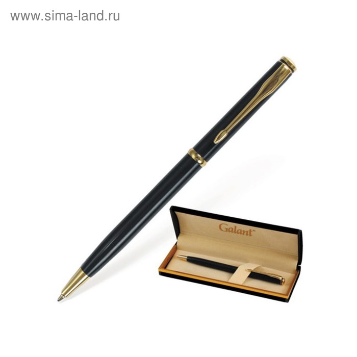 Ручка шариковая подарочная поворотная в кожзам футляре GALANT Arrow Gold Blue, чернила синие - Фото 1