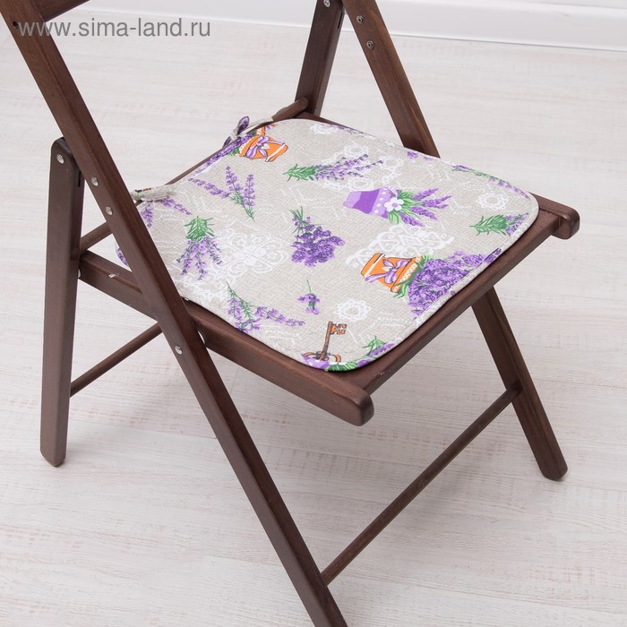 Подушка на стул с завязками «Лаванда», 35х38 см, бязь 125г/м, хл100% - Фото 1