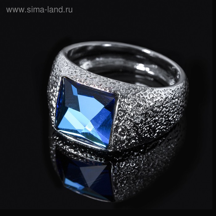 Кольцо "Алудра", размер 16, цвет голубой в серебре - Фото 1