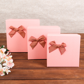 Набор коробок 3 в 1, 18,5 х 18,5 х 9 - 15 х 15 х 7 см 2850996