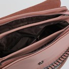 Сумка женская, 3 отдела на молнии, наружный карман, длинный ремень, цвет розовый - Фото 5
