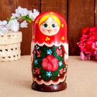 Матрёшка «Полюшко», красный  платок, 5 кукольная, 17 см - Фото 4