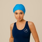Шапочка для плавания взрослая ONLYTOP, тканевая, обхват 54-60 см, цвет бирюзовый - Фото 3