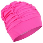 Шапочка для плавания взрослая ONLYTOP, тканевая, обхват 54-60 см, цвет розовый - Фото 3