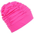 Шапочка для плавания взрослая ONLYTOP, тканевая, обхват 54-60 см, цвет розовый - Фото 4
