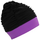 Шапочка для плавания взрослая ONLYTOP, тканевая, обхват 54-60 см, цвет чёрный/фиолетовый - Фото 4