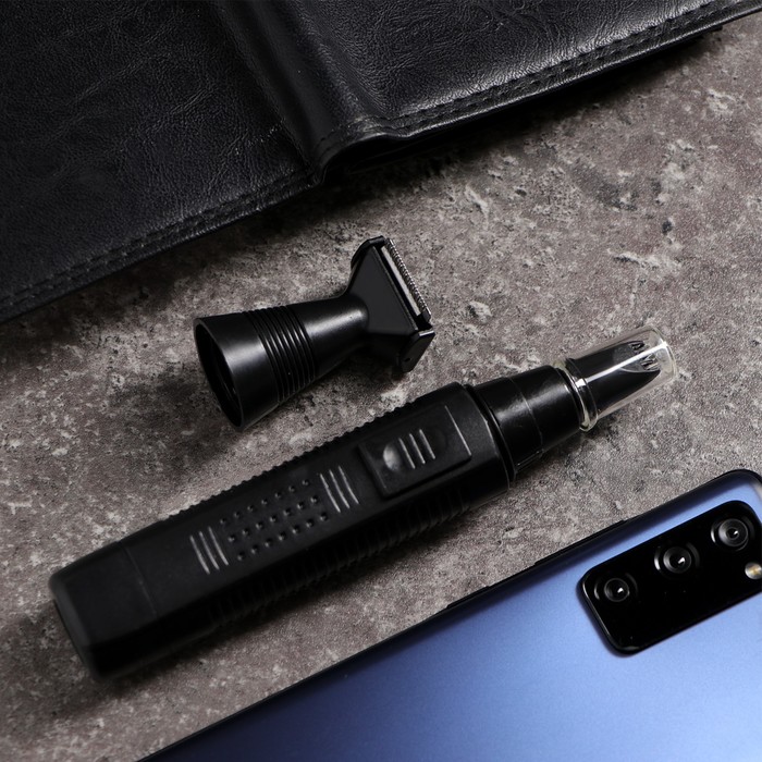 Триммер для волос и бороды Luazon LTRI-13, 2 насадки, 1хАА (не в комплекте), чёрный - Фото 1