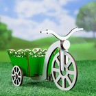 Кашпо «Велосипед с корзинкой», зелёное, корзина 7,5×11×11 см, велосипед 16×26,3 см - Фото 1
