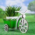 Кашпо «Велосипед с корзинкой», зелёное, корзина 7,5×11×11 см, велосипед 16×26,3 см - Фото 2