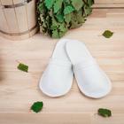 Тапочки для бани, полиэфир 70%, шерсть 30%, белые, «Добропаровъ» - Фото 1