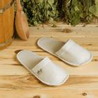 Тапочки для бани, полиэфир 70%, шерсть 30%, белые, «Добропаровъ» - Фото 2