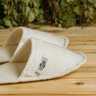 Тапочки для бани, полиэфир 70%, шерсть 30%, белые, «Добропаровъ» - Фото 3