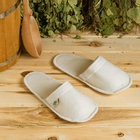 Тапочки для бани, полиэфир 70%, шерсть 30%, белые, «Добропаровъ» - Фото 7