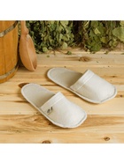 Тапочки для бани, полиэфир 70%, шерсть 30%, белые, «Добропаровъ» - Фото 8