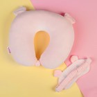 Антистресс-подголовник "Розовый поросёнок" с маской для сна - Фото 5