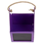 Кашпо «Корзинка», с грифельной доской, фиолетовая, 12,6х12,6х21,8 см - Фото 2