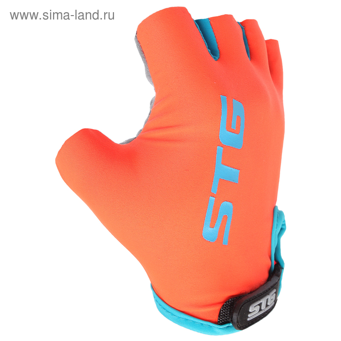 Перчатки велосипедные STG AL-03-325, размер L, цвет оранжево-серые - Фото 1