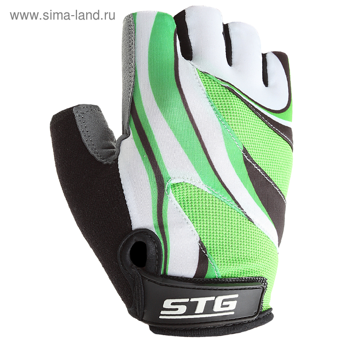 Перчатки велосипедные STG, размер XL, цвет зеленый - Фото 1