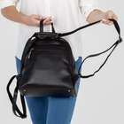 Рюкзак молодёжный, отдел на молнии, 2 наружных кармана, цвет чёрный - Фото 6