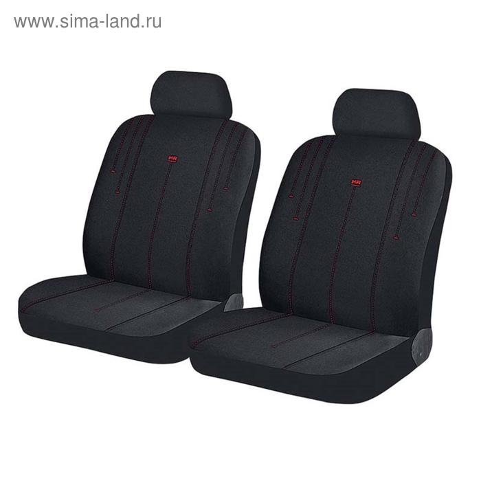 Авточехлы DIRECT FRONT, на передние кресла, черно-красный, трикотаж - Фото 1